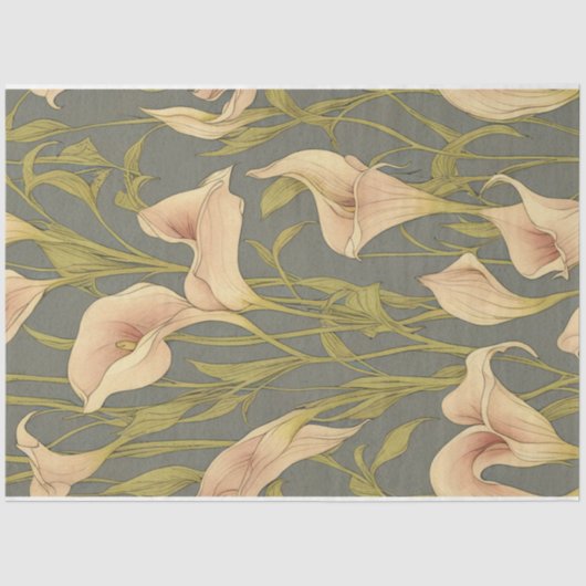 Calla lileuzen bloemen ephemerpatroon tissuepapier (Voorkant)