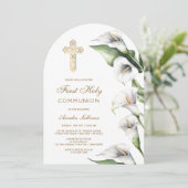 Calla Lilies Arch First Communion Invitation (Debout devant)