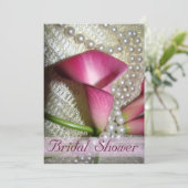Calla Lilies Bridal Shower Invitation Kaart (Staand voorkant)