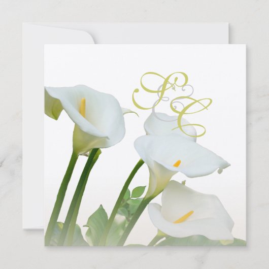 Calla lilies, bruiloft kaart (Voorkant)
