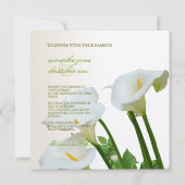 Calla lilies, bruiloft kaart (Achterkant)