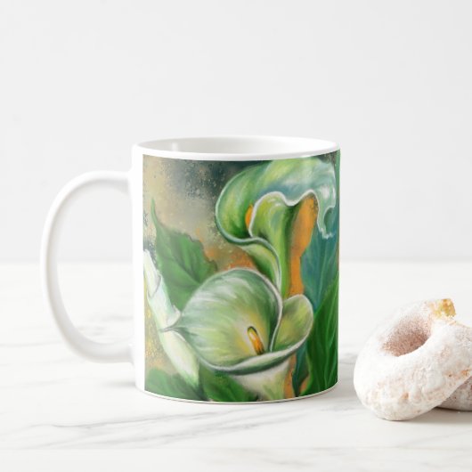 Calla Lilies Café Mug (Avec donut)