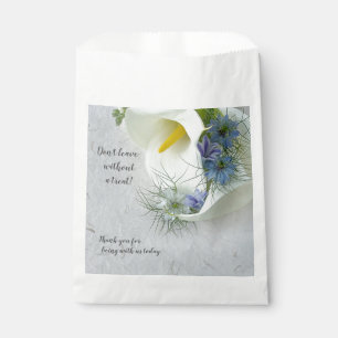 Calla lilies en nigellabloemen bedankzakje