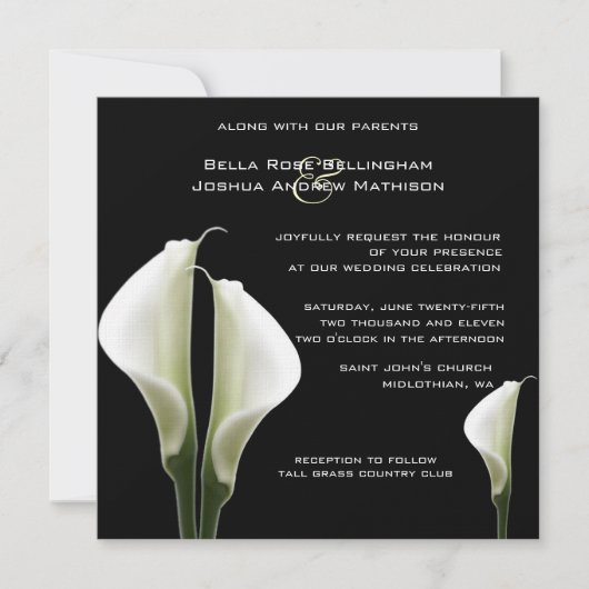 Calla Lilies Faire-part de mariage (Devant)