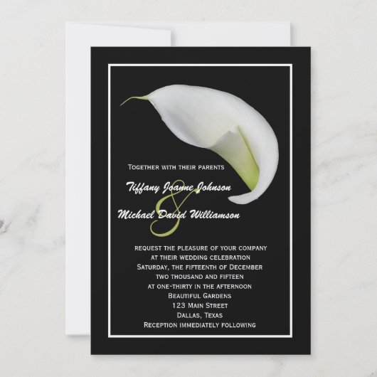 Calla Lilies Faire-part de mariage - Blanc Calla L (Devant)
