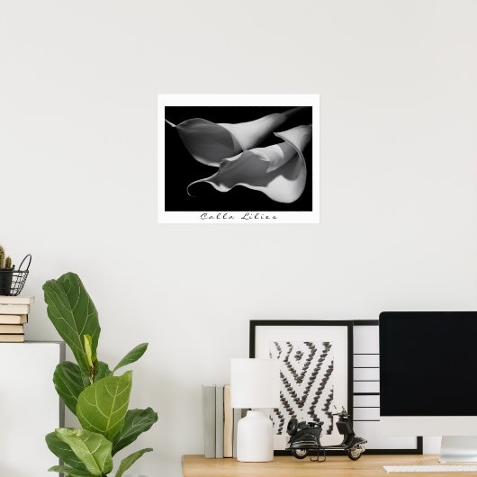 Calla Lilies in B&W Poster (Thuiskantoor)