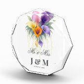 Calla Lilies Keepsake Newlyweds Gift Bride Groom Fotoblokken (Rechts)