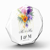 Calla Lilies Keepsake Newlyweds Gift Bride Groom Fotoblokken (Links)