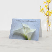 Calla lilies on pretty background Greeting Card Kaart (Gele Bloem)