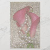 Calla Lilies & Pearls Stationery Briefpapier (Voorkant)