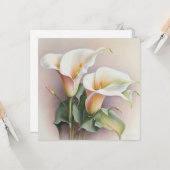 Calla lilies waterverf kaart (Voorkant / Achterkant in situ)