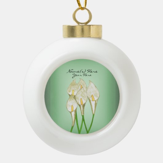 Calla Lilies (wit) Keramische Bal Ornament (Voorkant)