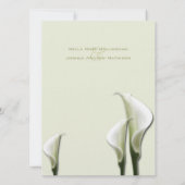 Calla Lilies Witte bruiloft uitnodiging (Achterkant)