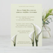 Calla Lilies Witte bruiloft uitnodiging (Staand voorkant)