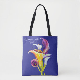 Calla Lillies Booming Waterverf Botanische schoonh Draagtas