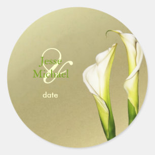 Calla Lillies trouwstickers Ronde Sticker
