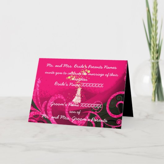 Calla Lilly, faire-part de mariage profonde (Devant)