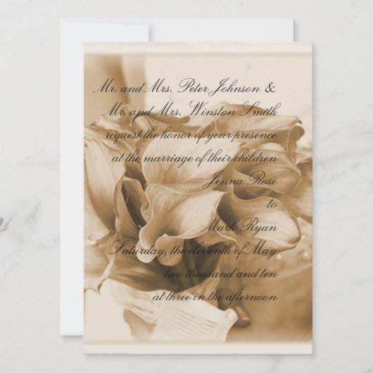 Calla Lilly Kaart (Voorkant)