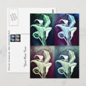 Calla Lilly Modern  Retro Pattern Briefkaart (Voorkant / Achterkant)