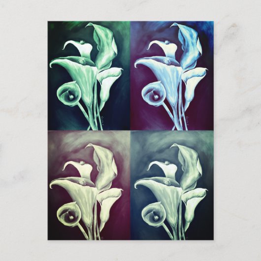 Calla Lilly Modern  Retro Pattern Briefkaart (Voorkant)