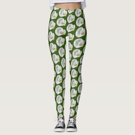 Calla Lilly Pattern Leggings (Voorkant)