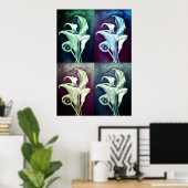 Calla Lilly - Retro Pattern Poster (Thuiskantoor)
