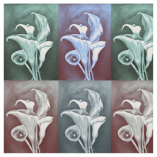 Calla Lilly - Retro Pattern Stof (Close Up)