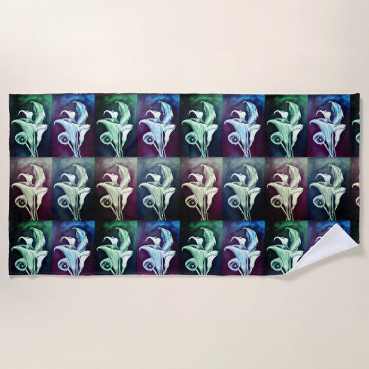 Calla Lilly - Retro Pattern Strandlaken (Voorkant)
