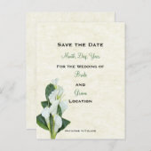Calla Lilly Save The Date Kaart (Voorkant / Achterkant)
