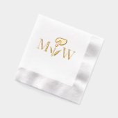 Calla Lily #2 Paar Bruiloft 2 Initiaal Monogram Folie Servetten (Links)