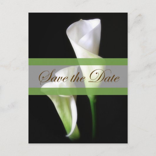 Calla Lily 2 Save the Date Wedding Aankondigingskaart (Voorkant)