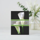 Calla Lily 2 Save the Date Wedding Aankondigingskaart (Staand voorkant)