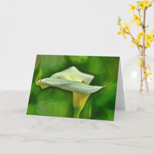 Calla Lily Bloemen Bloemen Art Note Kaart (Gele Bloem)