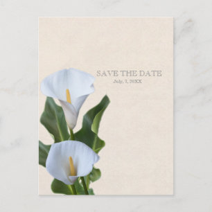 Calla Lily Bloemen Bloemstuk Elegant SAVE THE DATE Aankondigingskaart