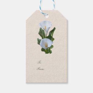 Calla Lily Bloemen Bloemstuk Elegante Bruiloft Cadeaulabel