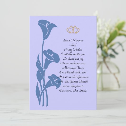Calla Lily Blue Invitation (Debout devant)