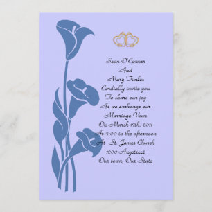 Calla Lily Blue Invitation Kaart