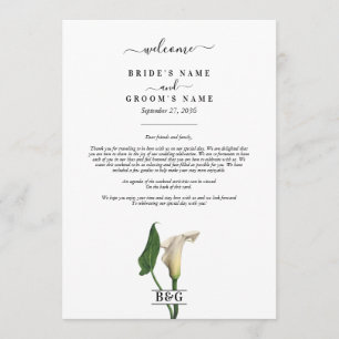 Calla Lily Botanische Trouw Itinerarium Programma