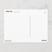 Calla Lily Briefkaart (Achterkant)