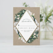 Calla Lily Burlap et Cartes RSVP de mariage de den (Debout devant)