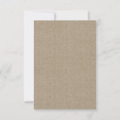 Calla Lily Burlap et Cartes RSVP de mariage de den (Dos)