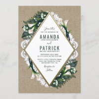 Calla Lily Burlap et invitation de mariage de dent