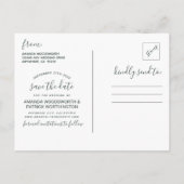 Calla Lily Burlap Lace Bruiloft Save the Date Kaar Aankondigingskaart (Achterkant)