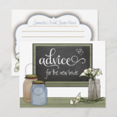 Calla Lily Chalkboard en Mason Jar Advice Kaarten (Voorkant / Achterkant)