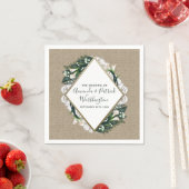 Calla Lily Country Burlap en kant bruiloft servett Servetten (Insitu)