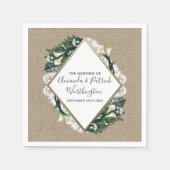 Calla Lily Country Burlap en kant bruiloft servett Servetten (Voorkant)