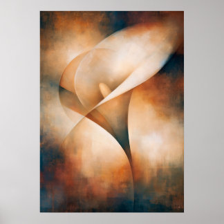 Calla Lily Cubistische Bloemabstractie Poster