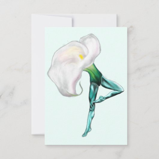 Calla Lily Danseuse de ballet de fleurs Carte de f (Dos)