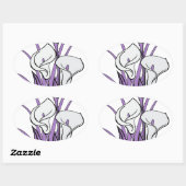 Calla Lily Design Ovale Sticker (Vel)
