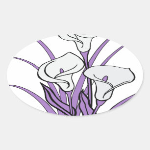 Calla Lily Design Ovale Sticker